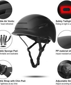 Adult Bike Helmet for Men Women Cycling Helmet with Safe Rear Light CPSC Certified