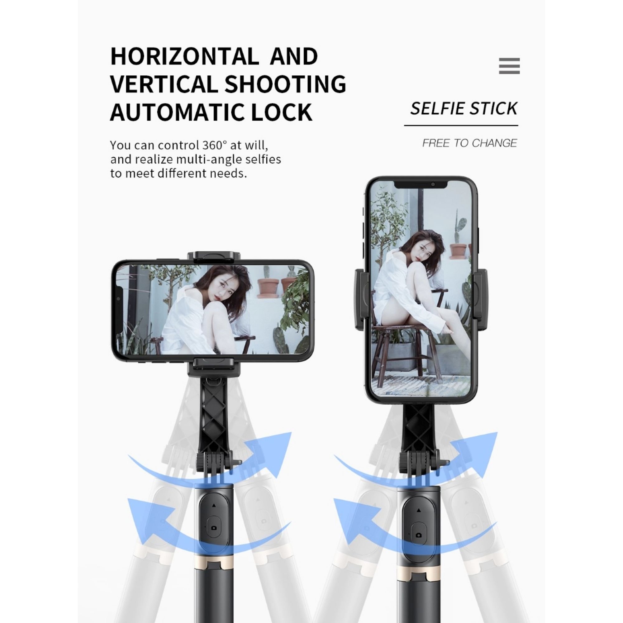 Supports Inception 1-Axis Aulifants Selfie Stick Stabilizer Gimbal for Smartphone & iPhone with Extendable Bluetooth and Tripod Auto Balance Remote Snap 