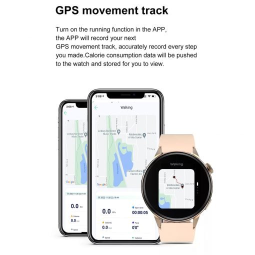 DT4 Max Unisex Smartwatch for Android/Apple iOS Phones Bluetooth NFC-GPS Sync
